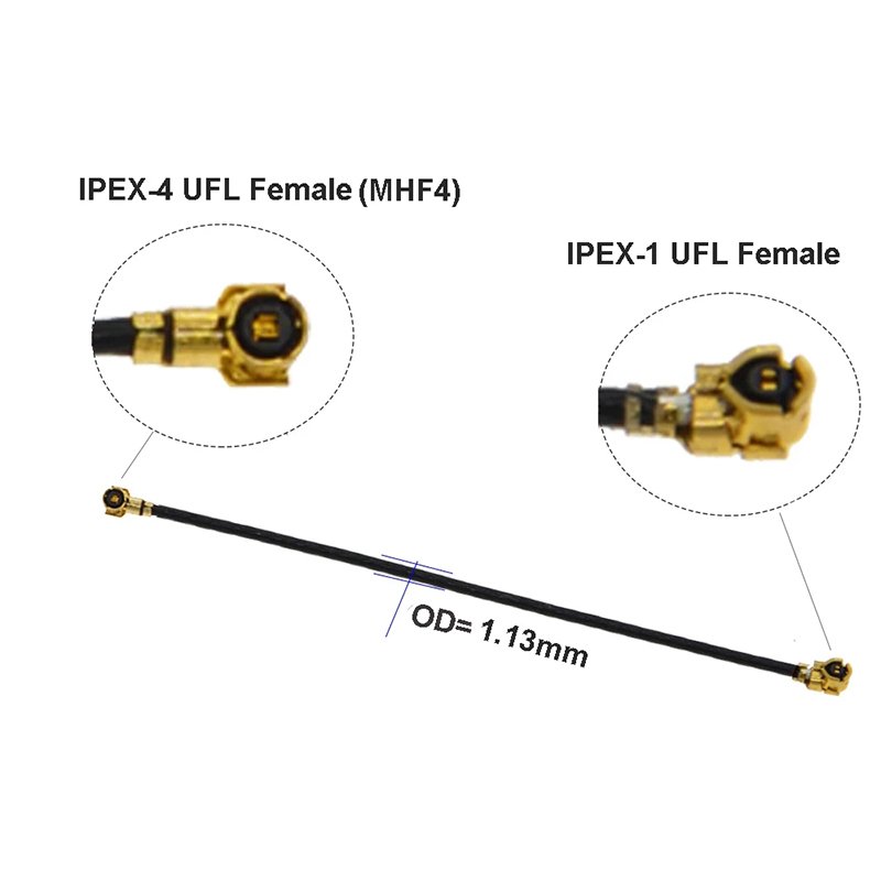 Low-loss Extension MHF4/IPEX4/IPX4 to U.FL Cable RF Pigtail Cable MHF4 Female to IPX (IPEX/UFL) Male PP Bag COAXIAL Rg 316 Cable